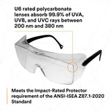 3M 12163-00000-20 OX Protective Eyewear, Clear AF Lens, Black Secure Grip Temple (7000042891) (20 Pack) - 7