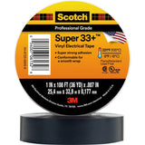 3M Scotch Super 33+ Electrical Tape, Black, 1 in x 36 yd (33+-1X36YD-1) (7000043003) (48 Pack) - 2