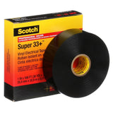 3M Scotch Super 33+ Electrical Tape, Black, 1 in x 36 yd (33+-1X36YD-1) (7000043003) (48 Pack) - 7