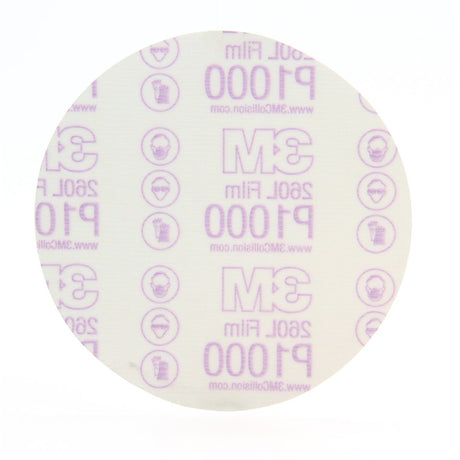 3M 260L 01319 Stikit Finishing Film Abrasive Disc, PSA, Aluminum Oxide, White, 6 in, P1000 (7000044717) (400 Pack)