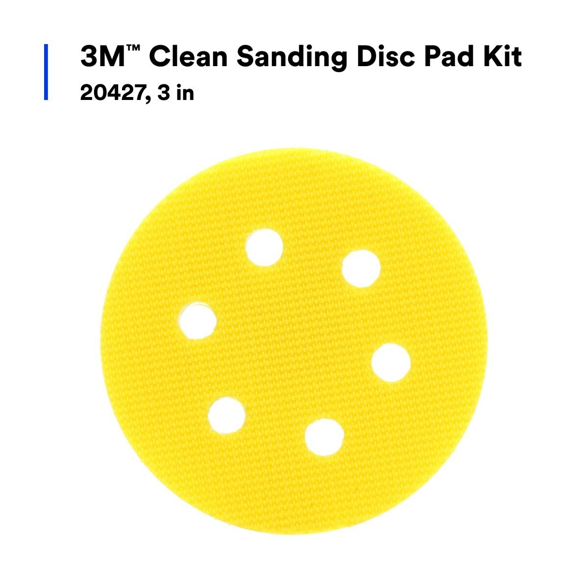 3M Hookit Clean Sanding Foam Backing Disc Pad Kit, Yellow, 3 in, Vacuum Sanding, 5 Adapters (20427) (7000045008) (5 Pack) - 6