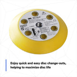 3M Hookit Clean Sanding Foam Backing Disc Pad Kit, Yellow, 3 in, Vacuum Sanding, 5 Adapters (20427) (7000045008) (5 Pack) - 7