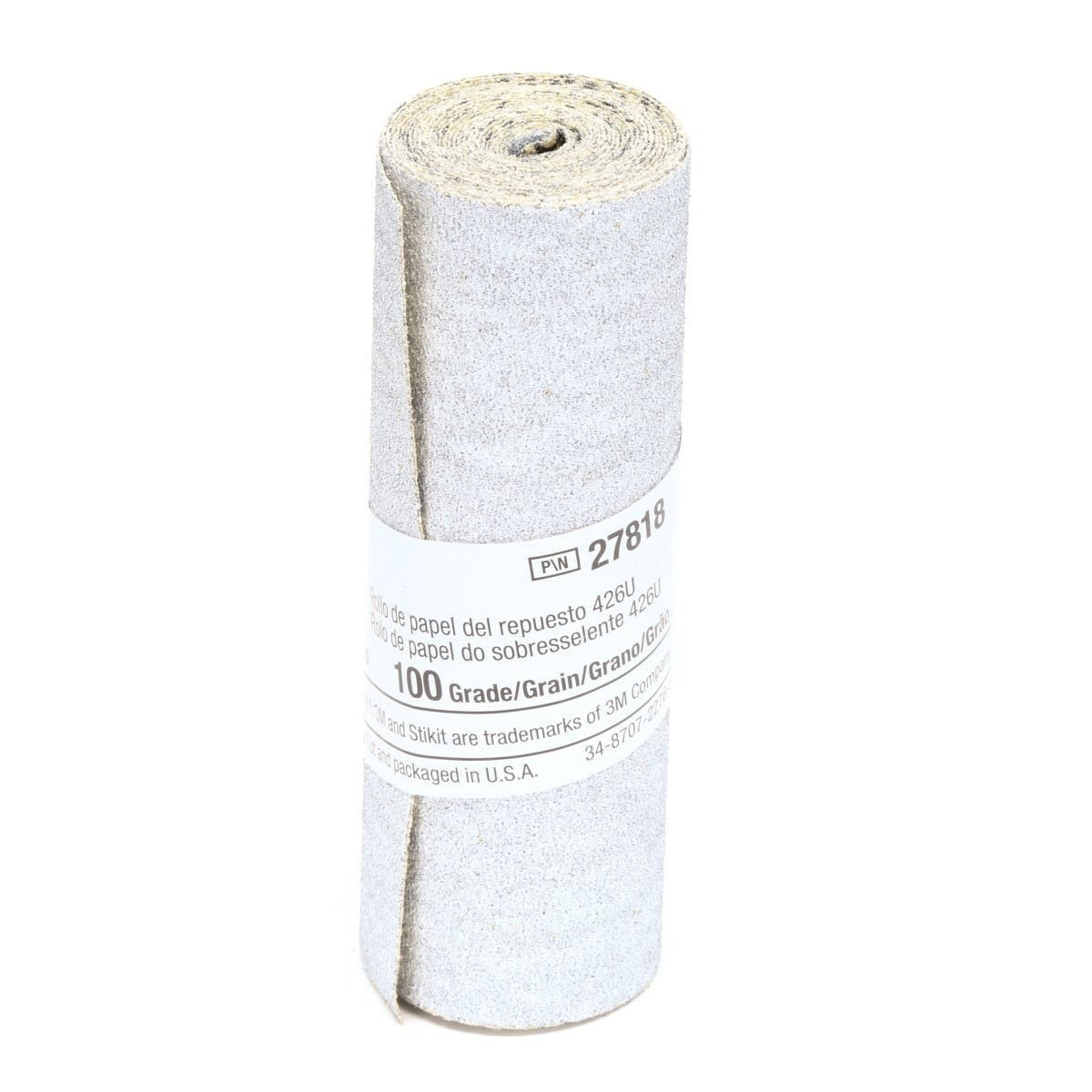 3M 426U Stikit Paper Refill Roll, PSA, SiC 100 Grit, Gray, 3-1/4 in x 55 in (7000045202) (50 Pack)