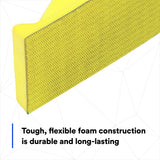 3M Hookit Soft Hand Block, Flexible Molded Foam, Yellow, 2-3/4 in x 5 in (05742) (7000045436) (10 Pack) - 3