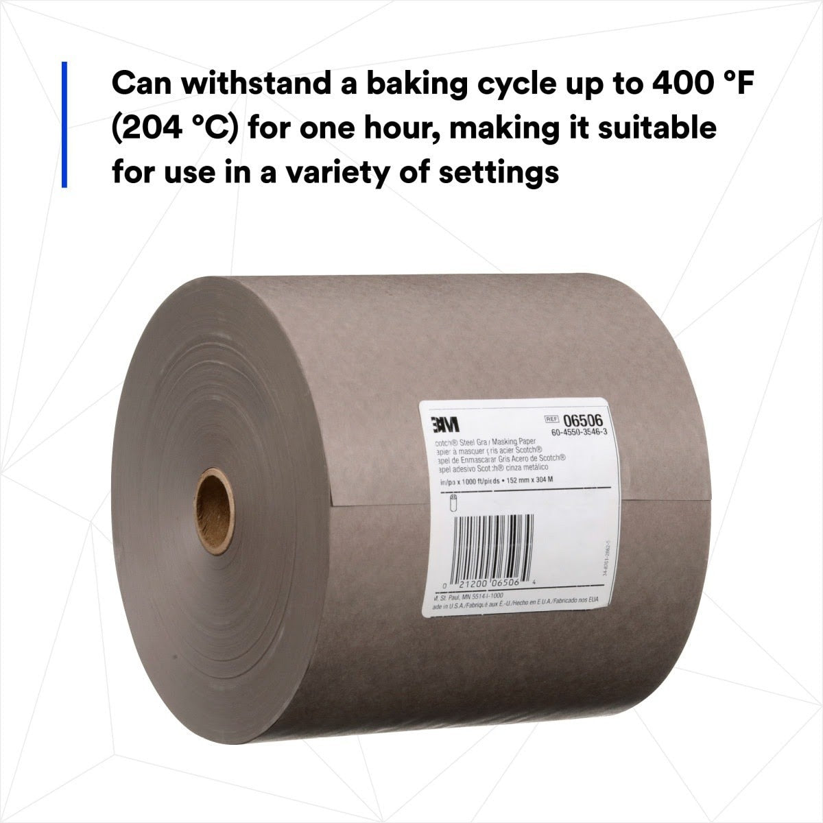 3M 06506 Scotch Steel Gray Masking Paper, 6 in x 1000 ft (7000045440) (6 Pack) - 2