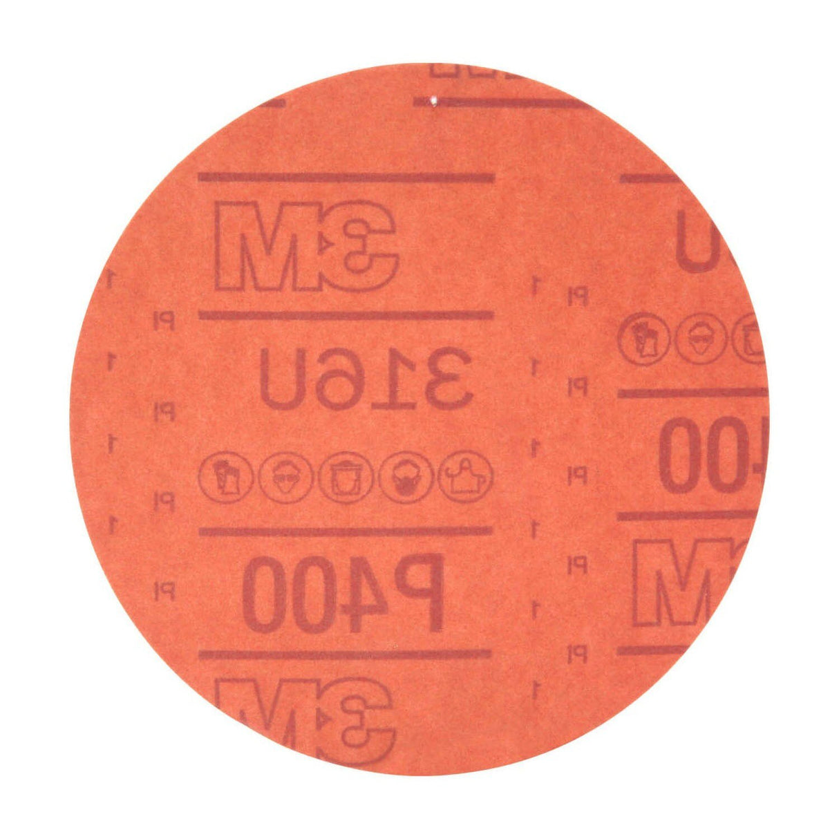 3M 316U 01218 Hookit Red Abrasive Disc, Aluminum Oxide, P400, Red, 6 in (7000045463) (300 Pack)
