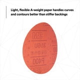 3M 316U 01218 Hookit Red Abrasive Disc, Aluminum Oxide, P400, Red, 6 in (7000045463) (300 Pack) - 5
