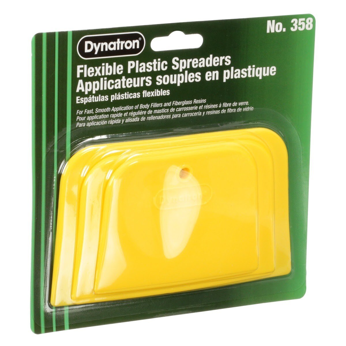 3M 00358 Flexible Plastic Spreaders, Yellow, 3 Sizes 4 in 5 in 6 in for Body Fillers Putties Glazes (7000045476) (72 Pack) - 4