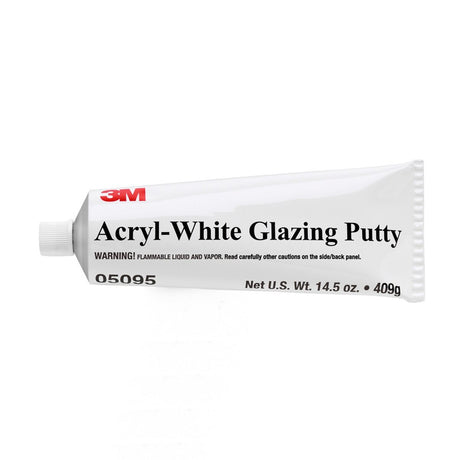 3M 05095 Acryl-White Glazing Putty, White, 14.5 oz Tube for Automotive and Marine Finishes (7000045479)