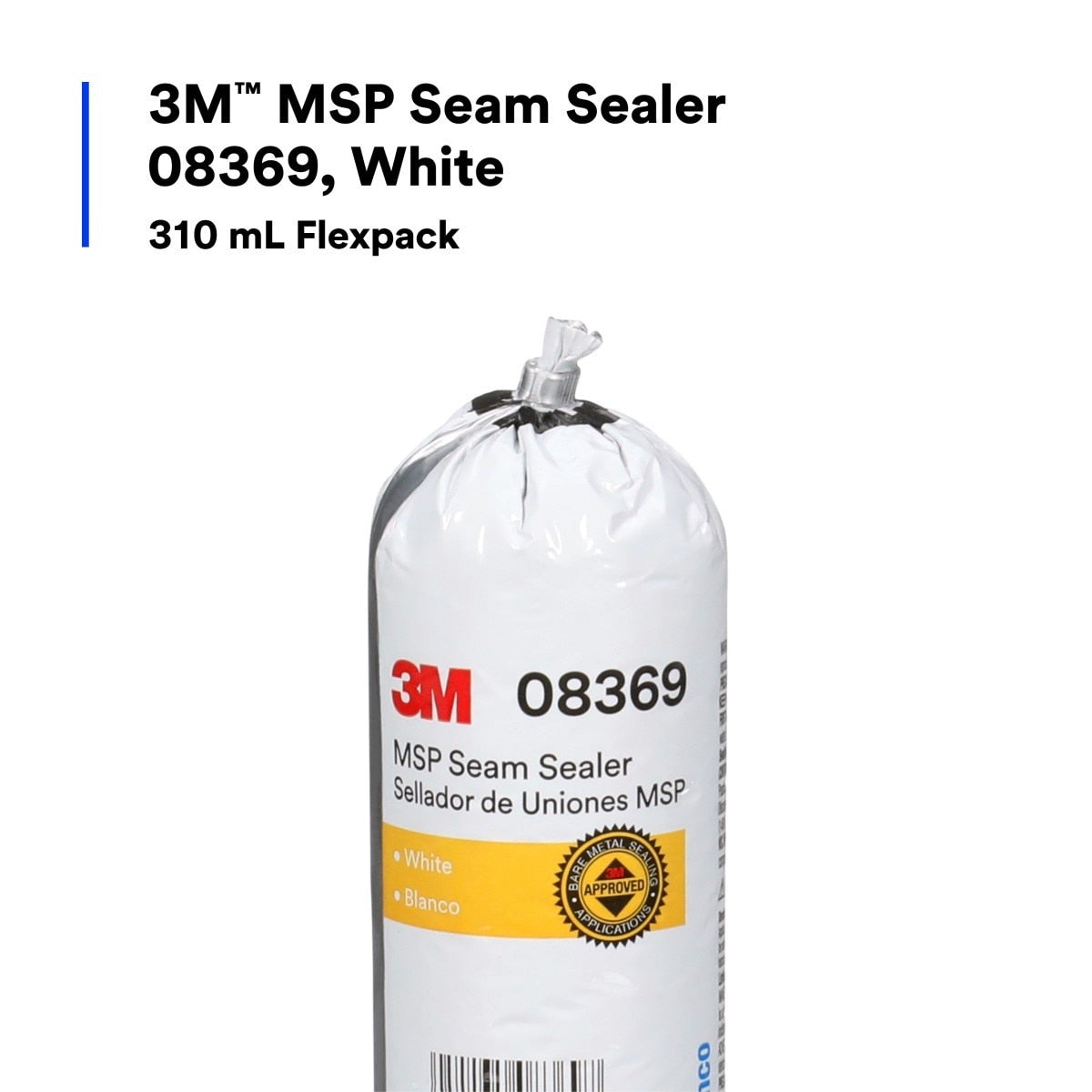 3M MSP Seam Sealer, White, 310 mL Flexpack (08369) (7000045483) (6 Pack) - 2