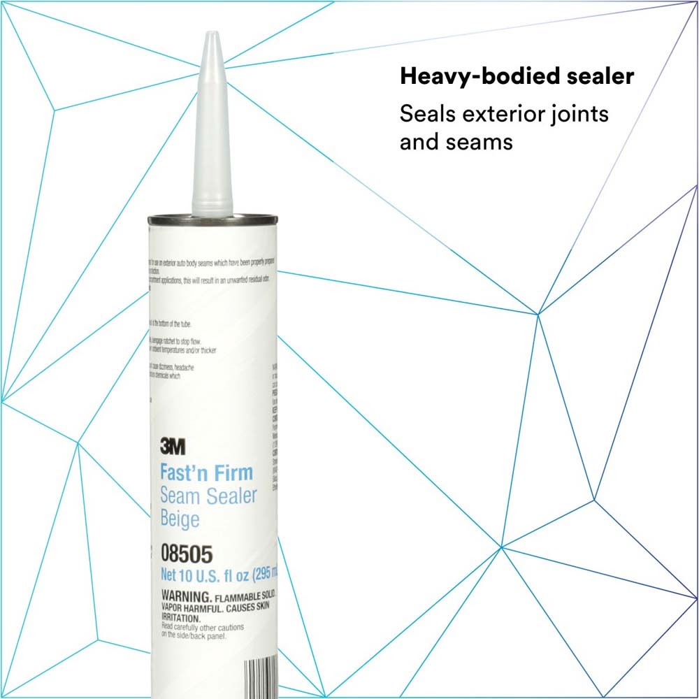 3M 08505 Fast N Firm Seam Sealer, Fast Setting, Paintable In 45 Minutes, Cartridge (7000045495) (12 Pack) - 3