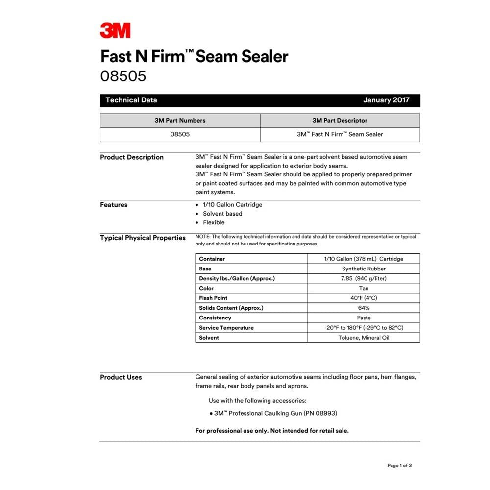 3M 08505 Fast N Firm Seam Sealer, Fast Setting, Paintable In 45 Minutes, Cartridge (7000045495) - 10
