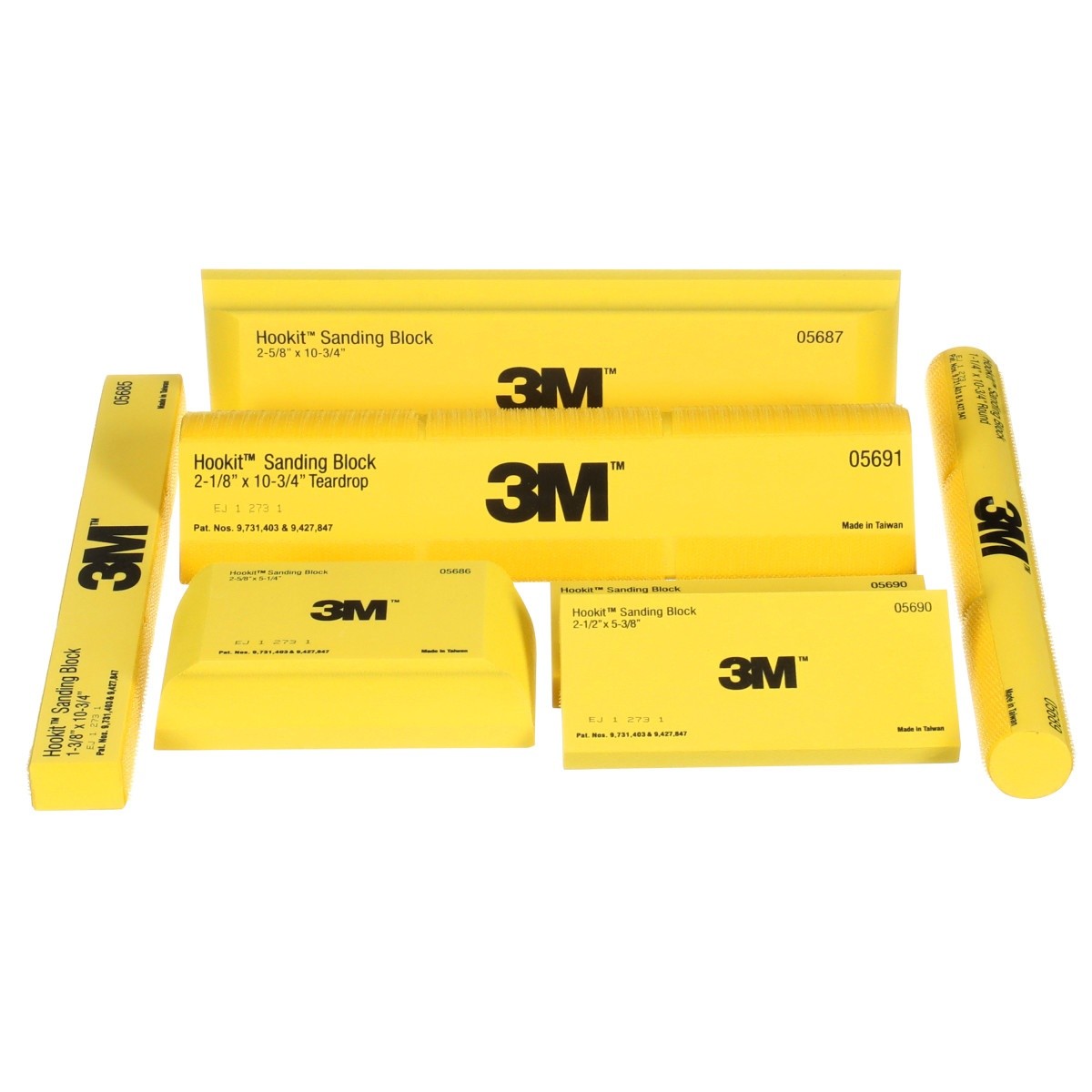 3M Hookit Sanding Block Kit, Hook and Loop, Yellow, Plastic (05684) (7000045510) (6 Pack) - 2