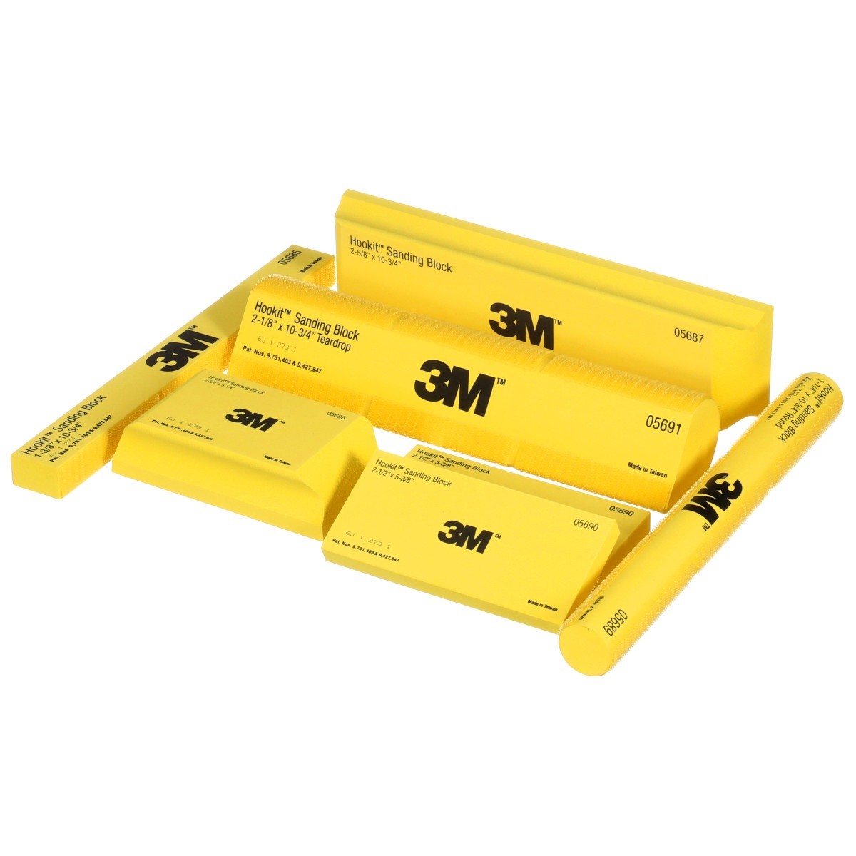 3M Hookit Sanding Block Kit, Hook and Loop, Yellow, Plastic (05684) (7000045510) (6 Pack) - 3