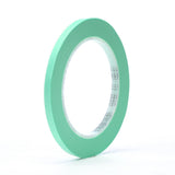 3M Precision Masking Tape, 1/4 in x 60 yd, Green (06525) (7000045536) (12 Pack) - 3
