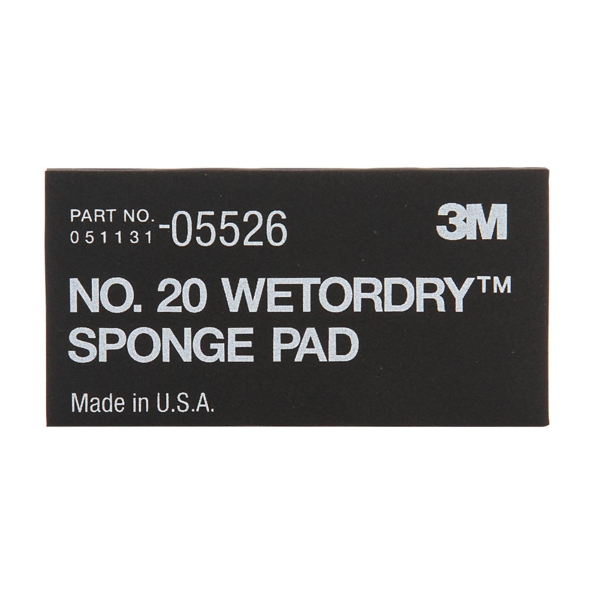 3M 05526 Sponge Pad 20 Flexible Soft Black 5-1/2 in x 2-3/4 in x 3/8 in (7000045663) (50 Pack)