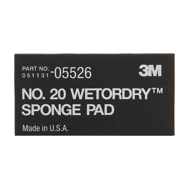 3M 05526 Sponge Pad 20 Flexible Soft Black 5-1/2 in x 2-3/4 in x 3/8 in (7000045663) (50 Pack)