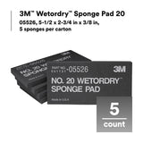 3M 05526 Sponge Pad 20 Flexible Soft Black 5-1/2 in x 2-3/4 in x 3/8 in (7000045663) (50 Pack) - 2