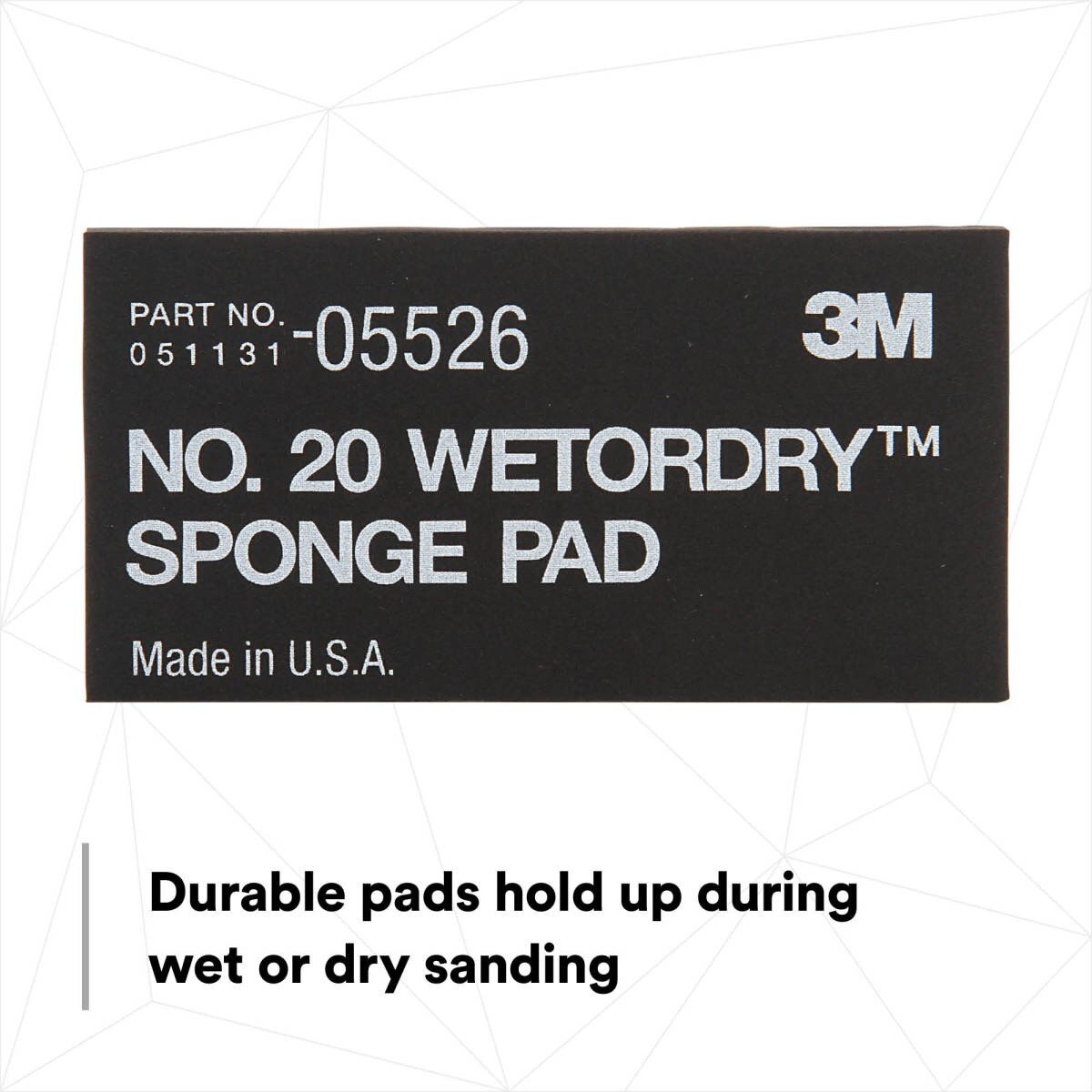 3M 05526 Sponge Pad 20 Flexible Soft Black 5-1/2 in x 2-3/4 in x 3/8 in (7000045663) (50 Pack) - 4