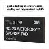3M 05526 Sponge Pad 20 Flexible Soft Black 5-1/2 in x 2-3/4 in x 3/8 in (7000045663) (50 Pack) - 5