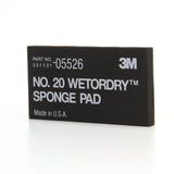 3M 05526 Sponge Pad 20 Flexible Soft Black 5-1/2 in x 2-3/4 in x 3/8 in (7000045663) (50 Pack) - 7