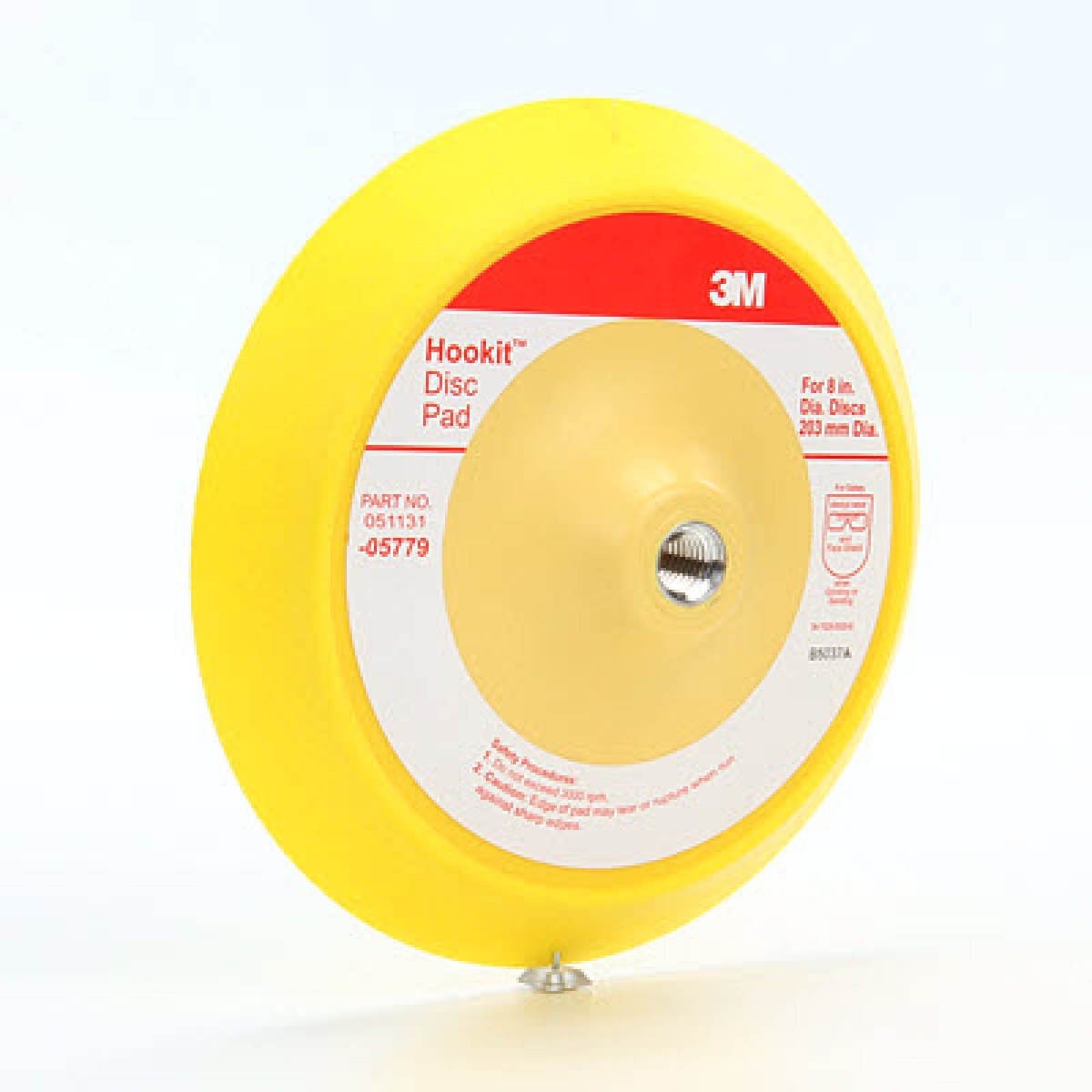 3M 05779 Hookit Abrasive Disc Pad, Medium Density Foam, Yellow, 8 in, 5/8-11 INT (7000045671) - 4