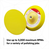 3M 05779 Hookit Abrasive Disc Pad, Medium Density Foam, Yellow, 8 in, 5/8-11 INT (7000045671) - 7