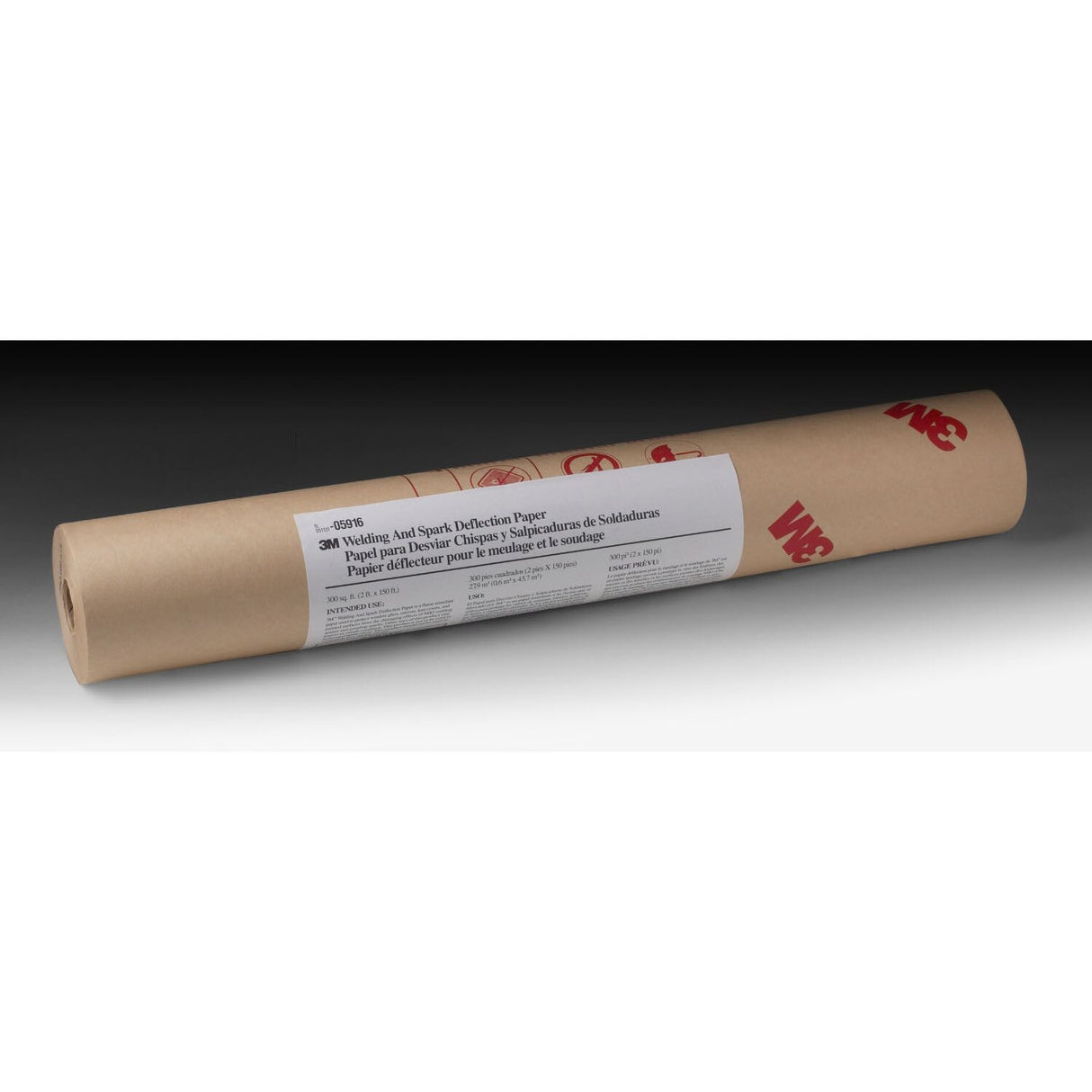 3M 05916 Welding and Spark Deflection Paper, Flame Retardant, Adhesive Backing, Repositionable, Brown, 24 in x 150 ft (7000045694) (2 Pack) - 5