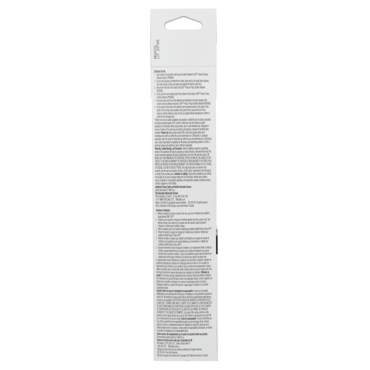3M 08069 Press-In-Place Emblem Adhesive Strips, Acrylic, Transparent, 2 in x 12 in (7000045704) (60 Pack) - 3