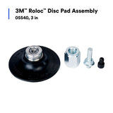 3M Roloc Disc Pad Assembly Quick Change Backup Pad Black Rubber 3 in (05540) (7000045705) (10 Pack) - 2