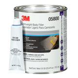 3M 05800 Lightweight Body Filler Blue 0.8 qt 25.6 fl oz Can Repairs Dents with Cream Hardener (7000045749) (6 Pack)