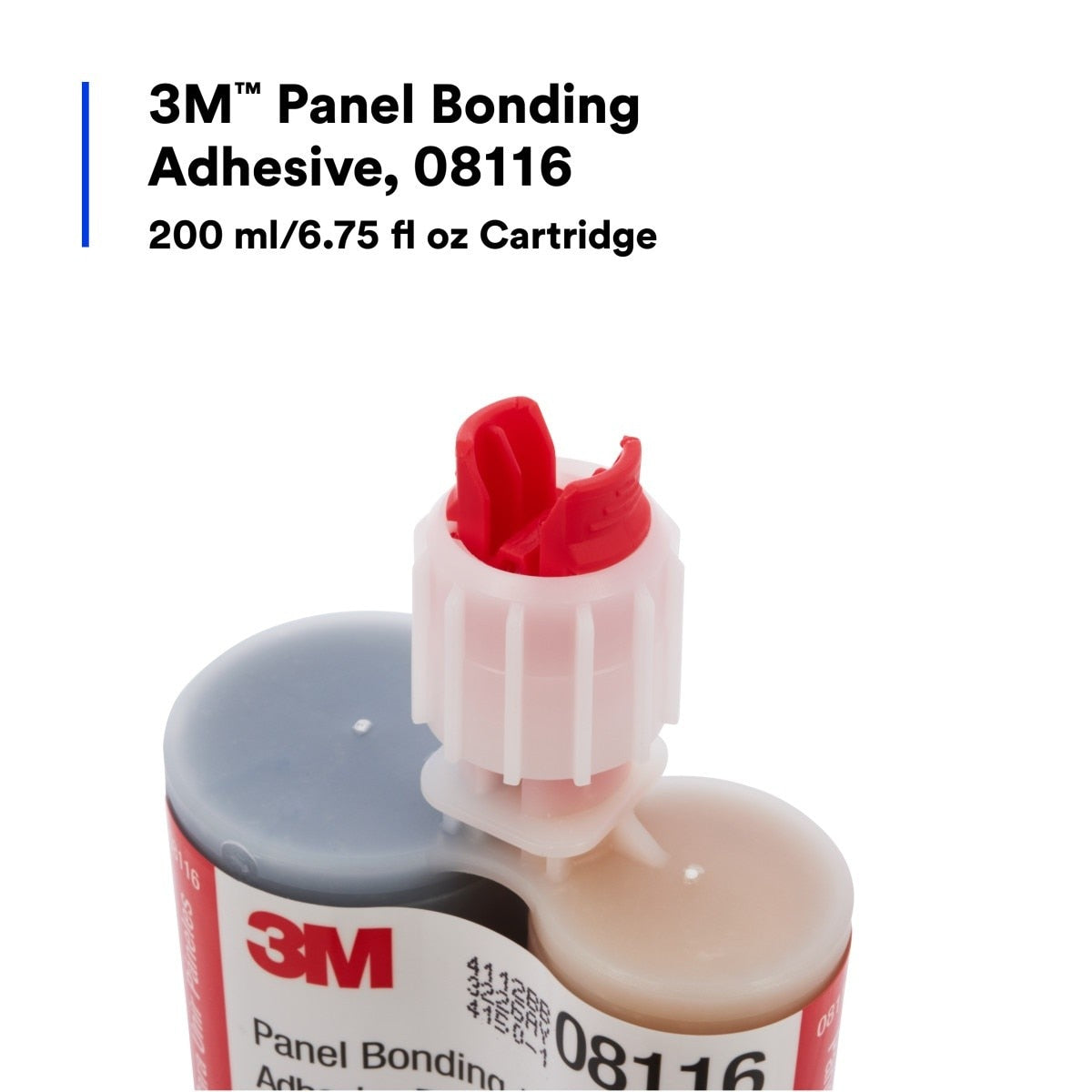 3M 08116 Panel Bonding Adhesive, Two-Part Epoxy, Black, 200 mL/6.75 fl oz Cartridge (7000045775) - 2