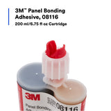 3M 08116 Panel Bonding Adhesive, Two-Part Epoxy, Black, 200 mL/6.75 fl oz Cartridge (7000045775) - 2