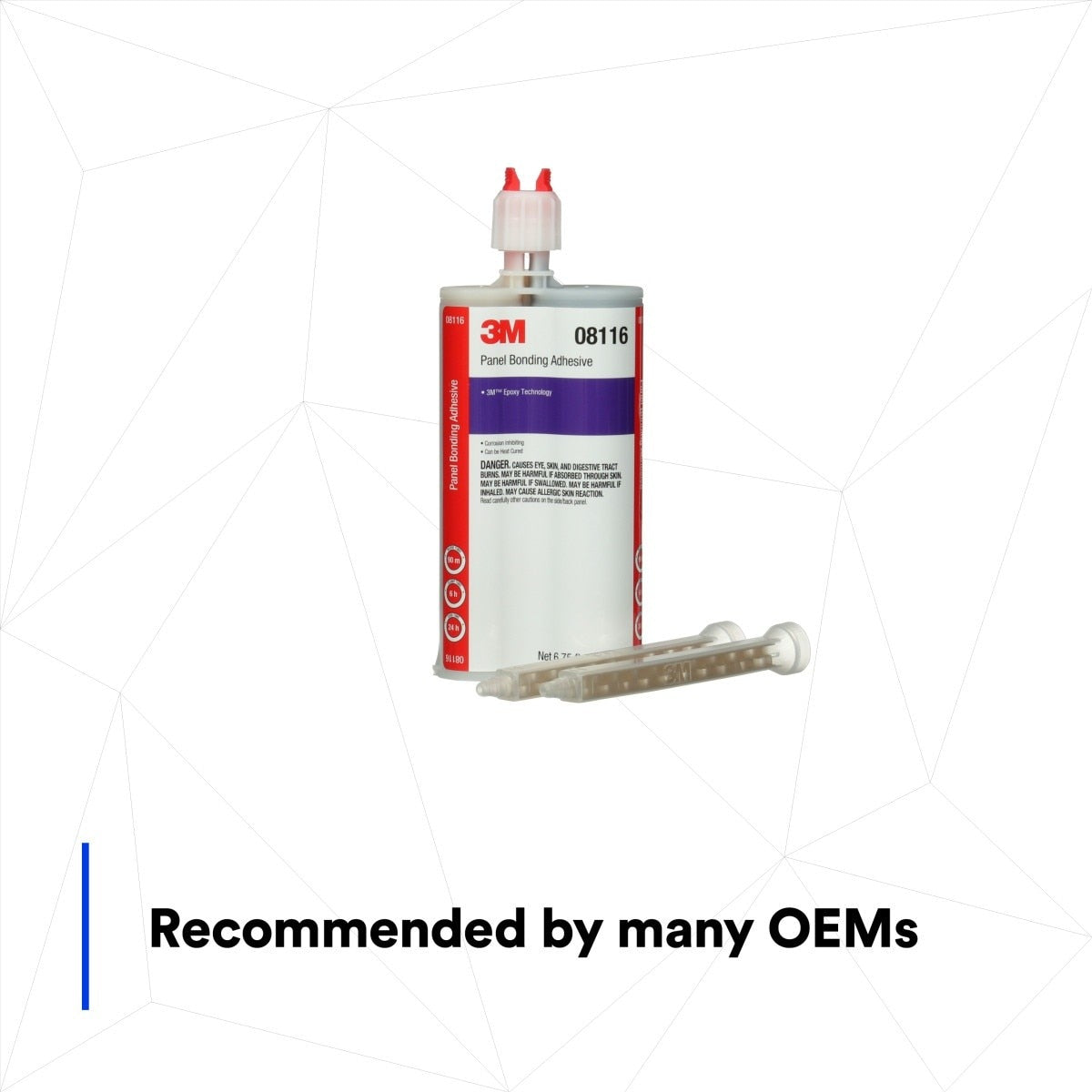 3M 08116 Panel Bonding Adhesive, Two-Part Epoxy, Black, 200 mL/6.75 fl oz Cartridge (7000045775) - 4