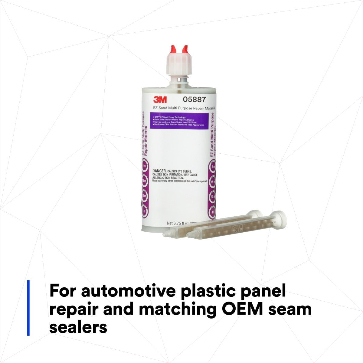3M EZ Sand Multi Purpose Repair Material, Ready-To-Use Two-Part Epoxy Finishing Adhesive, White Gray, 200 mL 6.75 fl oz Cartridge (05887) (7000045776) (6 Pack) - 6