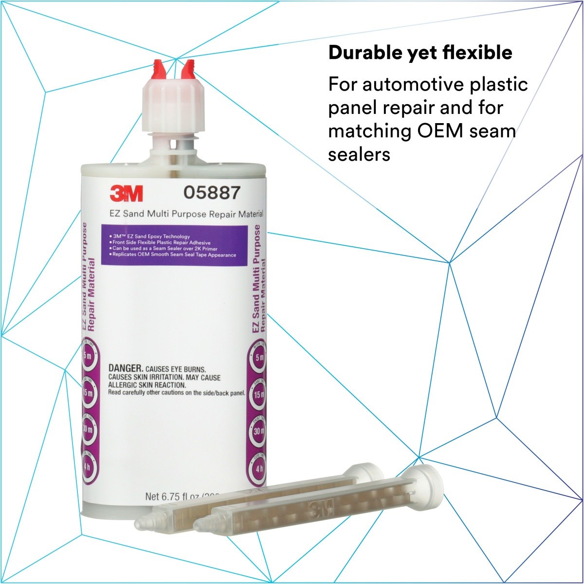 3M EZ Sand Multi Purpose Repair Material, Ready-To-Use Two-Part Epoxy Finishing Adhesive, White Gray, 200 mL 6.75 fl oz Cartridge (05887) (7000045776) (6 Pack) - 8