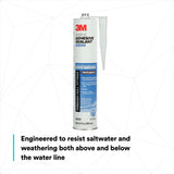 3M 5200 6502 Marine Adhesive Sealant Mahogany 10 fl oz Cartridge Above/Below Waterline Flexible Permanent Bonding (7000045778) (12 Pack) - 7