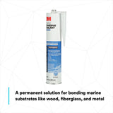 3M 5200 6502 Marine Adhesive Sealant Mahogany 10 fl oz Cartridge Above/Below Waterline Flexible Permanent Bonding (7000045778) (12 Pack) - 8