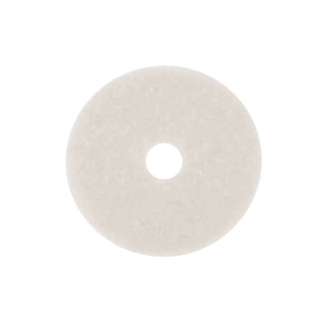 3M White Super Polish Floor Pad, Center Hole, Fine, 21 in (7000045913) (5 Pack)