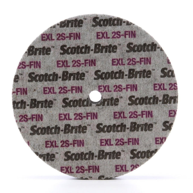 3M XL-UW Scotch-Brite EXL Unitized Wheel, 2S Fine, SiC, Gray, 6 in x 1 in x 1/2 in (7000046026) (2 Pack)