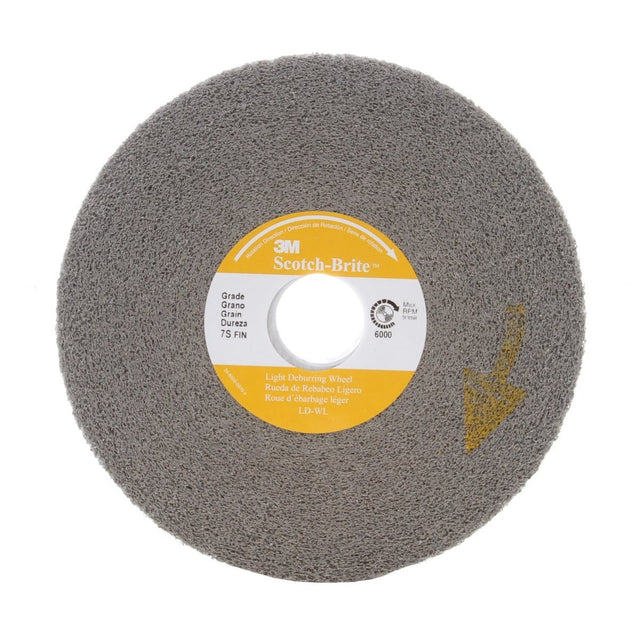 3M LD-WL Scotch-Brite Light Deburring Wheel, 6S Fine, Silicon Carbide, Gray, 12 in x 2 in x 5 in (7000046048)