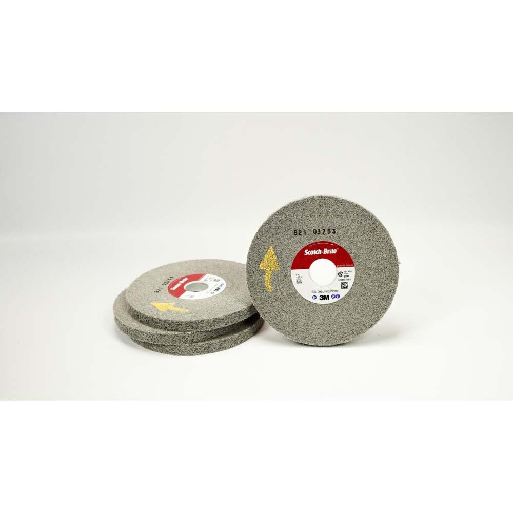 3M XL-WL Scotch-Brite EXL Deburring Wheel, 6 in x 1/2 in x 1 in 9S FIN (7000046069) (4 Pack) - 2