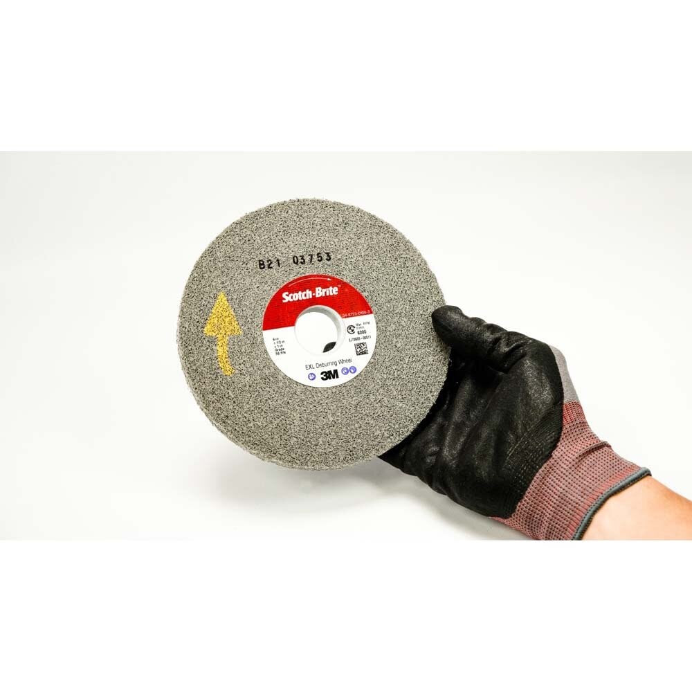 3M XL-WL Scotch-Brite EXL Deburring Wheel, 6 in x 1/2 in x 1 in 9S FIN (7000046069) (4 Pack) - 6