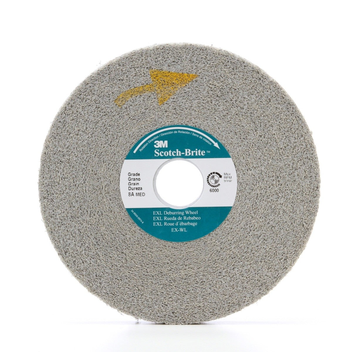 3M XL-WL Scotch-Brite EXL Deburring Convolute Wheel, 9S Fine, SiC, Gray, 10 in x 1 in x 5 in (7000046072) (2 Pack)