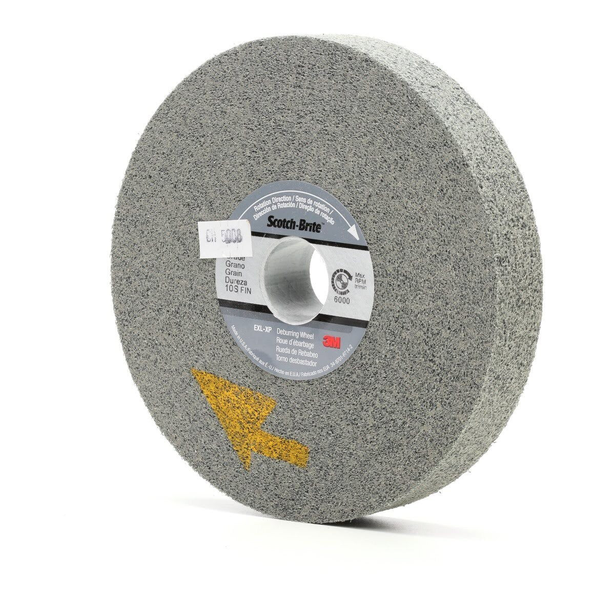3M XP-WL Scotch-Brite EXL-XP Deburring Wheel, 10S Fine, Silicon Carbide, Gray, 6 in x 1 in x 1 in (7000046241) (3 Pack) - 3