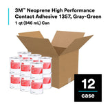 3M 1357 Neoprene High Performance Contact Adhesive, Gray-Green, 1 Quart Can (7000046324) (16284 Pack) - 7