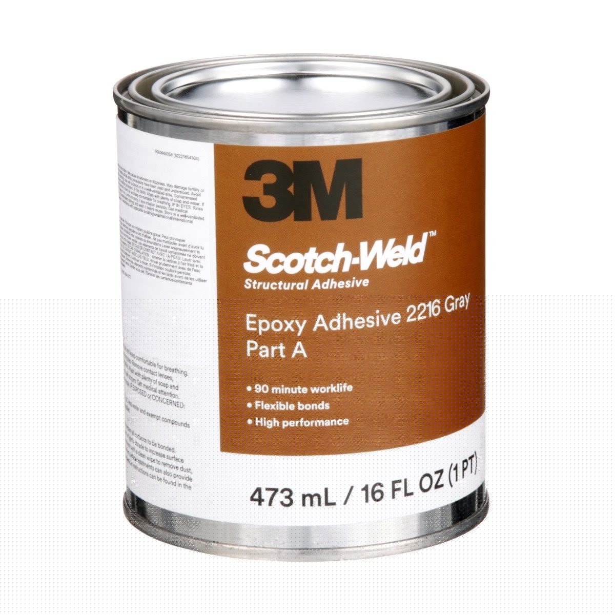 3M 2216 Epoxy Adhesive Kit, Gray, Part B/A, 1 Pint (7000046358) (6 Pack) - 2