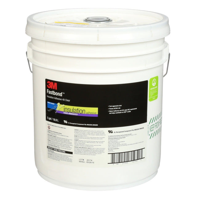 3M 49 Fastbond Insulation Adhesive, Clear, 5 Gallon (7000046566)