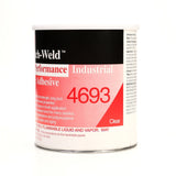 3M High Performance Industrial Plastic Adhesive, Light Amber, 1 Gallon (4693) (7000046575) (4 Pack) - 3