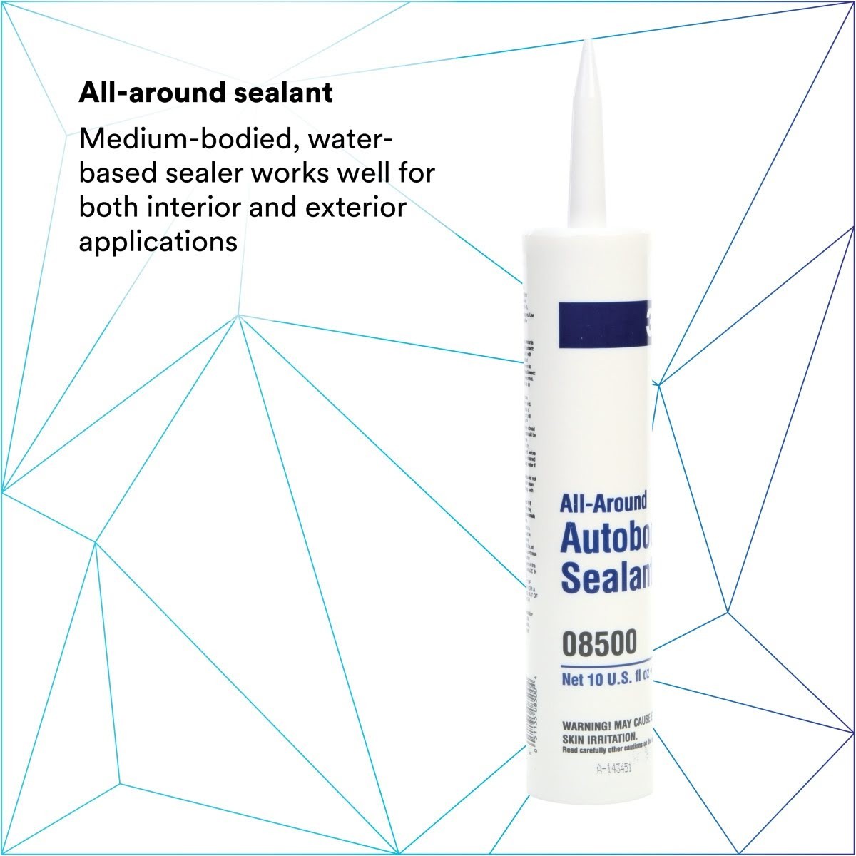 3M 08500 All-Around Autobody Sealant, Medium-Bodied, Water-Based, Quick-Drying, White, 1/10 gal 10 fl oz Cartridge (7000046622) (12 Pack) - 4